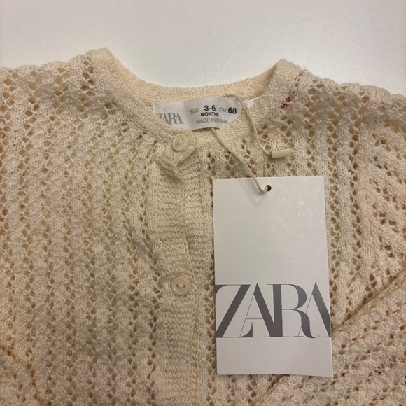 Zara Baby Girl Cream Crochet Cardigan - Picture 2 of 2